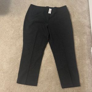 Curvy ankle length pants black with tiny white polka dots